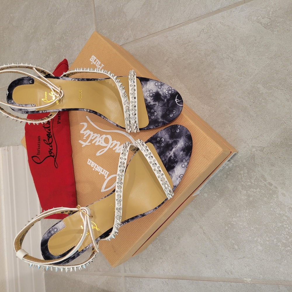 Christian Louboutin White and Black Women's Heels